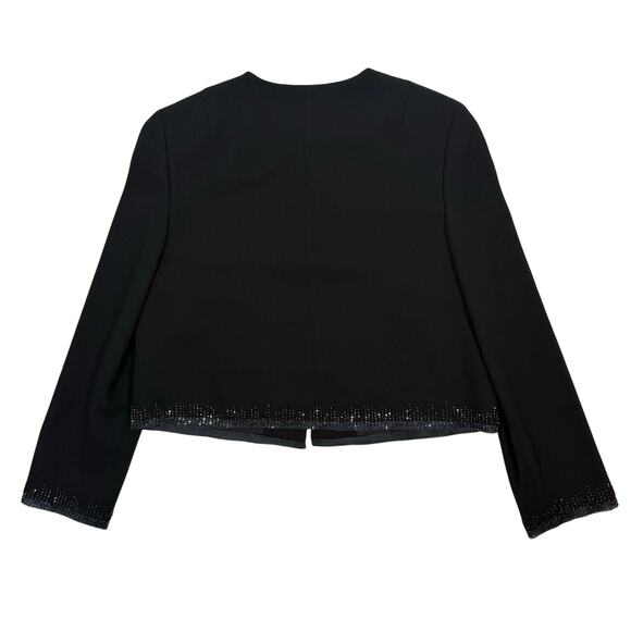 Ann Taylor Wool Beaded Hem Formal Dress Jacket Black Women’s 8P - Picture 4 of 7